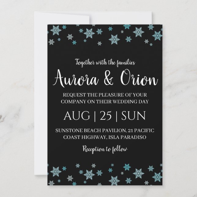cartes de mariage de noël à typographie élégante (Devant)