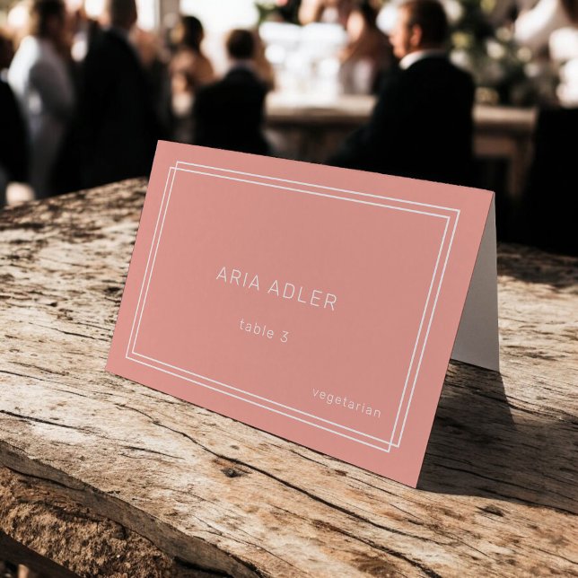 Cartes de Mariage de poche de brosse minimes (AVERY Minimal Blush Peach Wedding Place Cards)