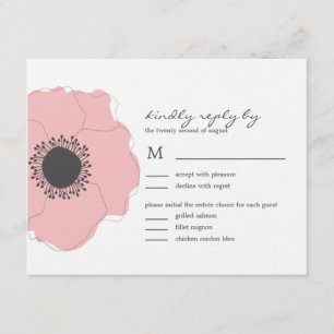Cartes de Mariage de Poppy modernes RSVP/Response 
