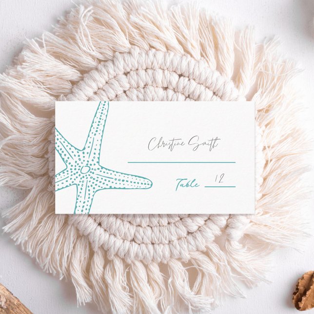 Cartes de Mariage de Starfish Turquoise (Créateur téléchargé)