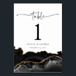 Cartes de Mariage de table de l'Agate Noir et Or<br><div class="desc">Cartes de Mariage de table de l'Agate Noir et Or</div>