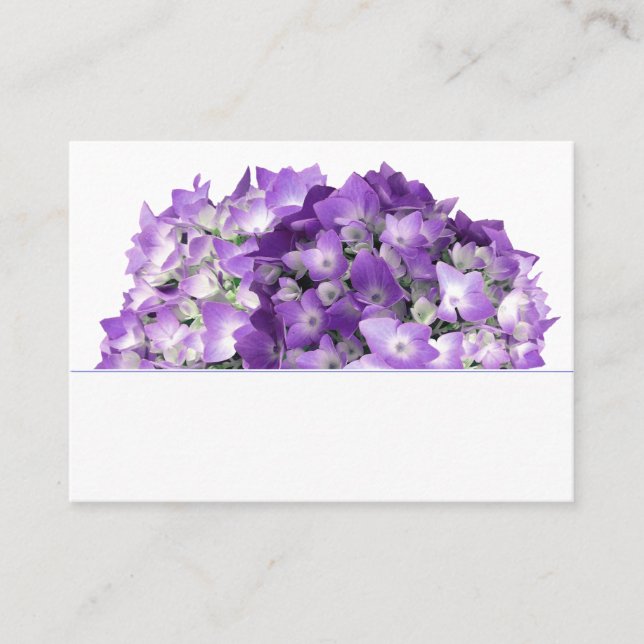 Cartes de Mariage des fleurs d'Hydrangée violette (Devant)