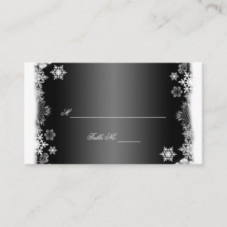 Cartes de Mariage des flocons de neige noirs et bl