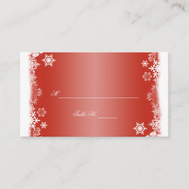 Cartes de Mariage des flocons rouges et blancs (Devant)