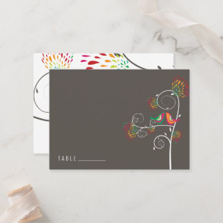Cartes de mariage d'oiseaux colorés et fantaisiste