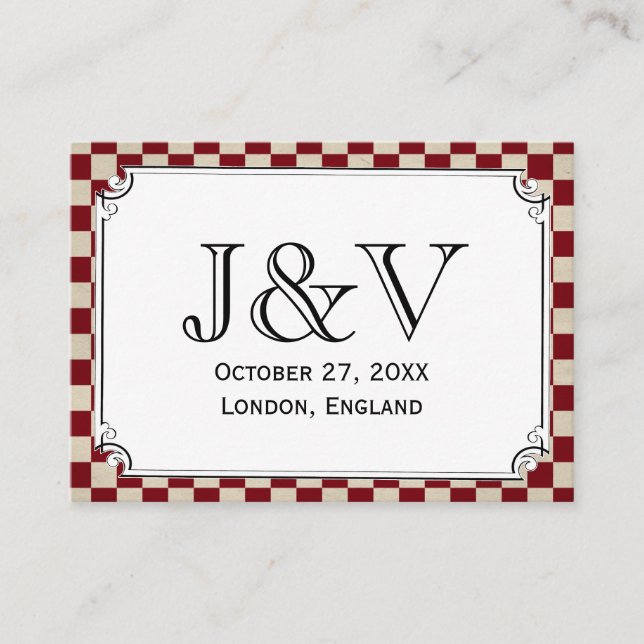 Cartes de Mariage en carton vapeur (Devant)