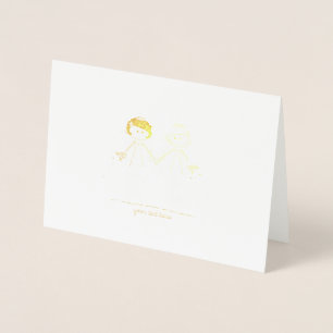 Cartes de Mariage Etched Gold Foil