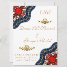 Cartes de mariage ethniques africaines en dentelle