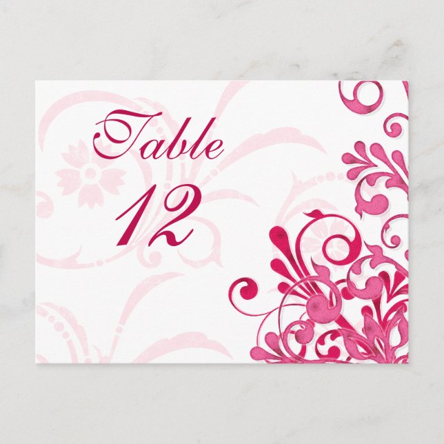 Cartes de Mariage florales rose et blanc (Devant)