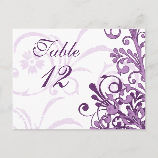 Cartes de Mariage florales violettes et blanches (Devant)