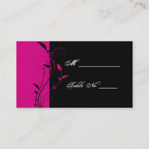 Cartes de Mariage Fuchsia et Black Floral