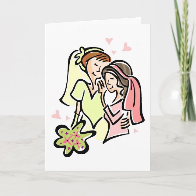 Cartes de mariage gay et lesbienne personnalisable (Devant)