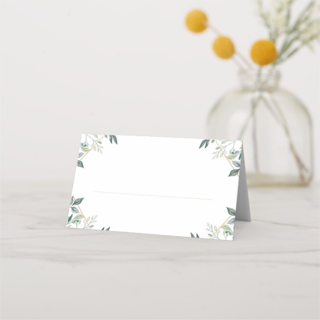 Cartes de Mariage géométrique Feuille d'or (Devant)