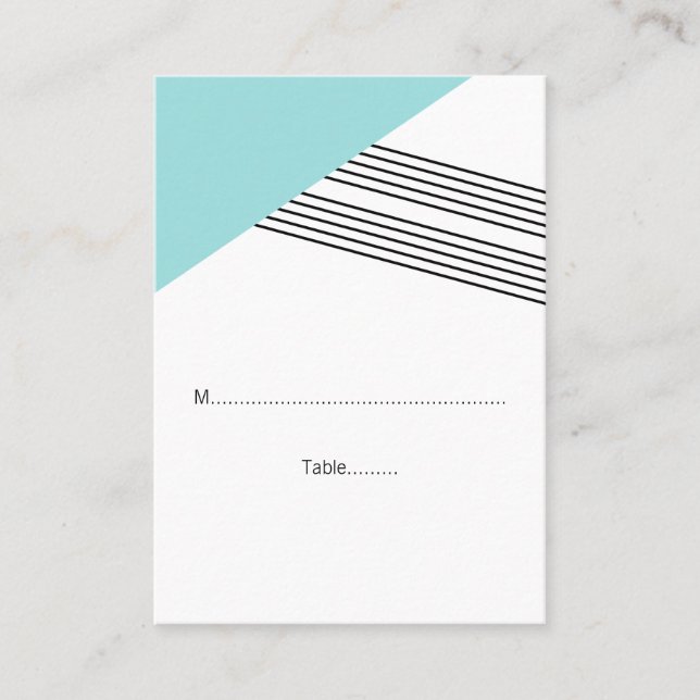 Cartes de Mariage géométrique Turquoise (Devant)