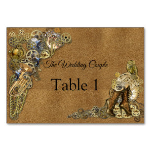 Cartes de mariage gothique - Steampunk sur table e
