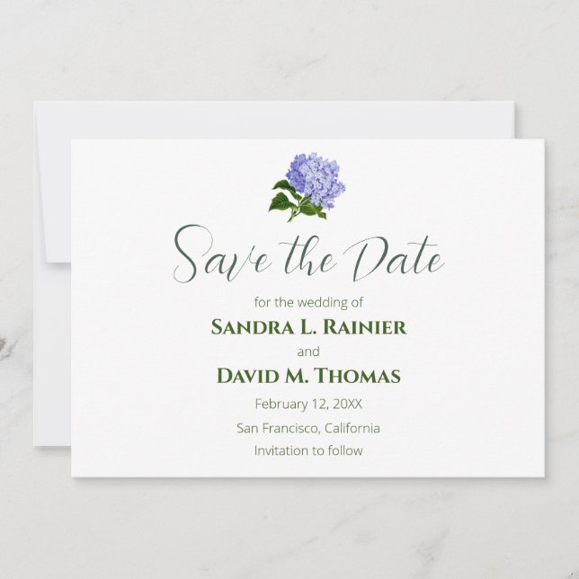 Cartes de mariage Hortensia à conserver (Devant)