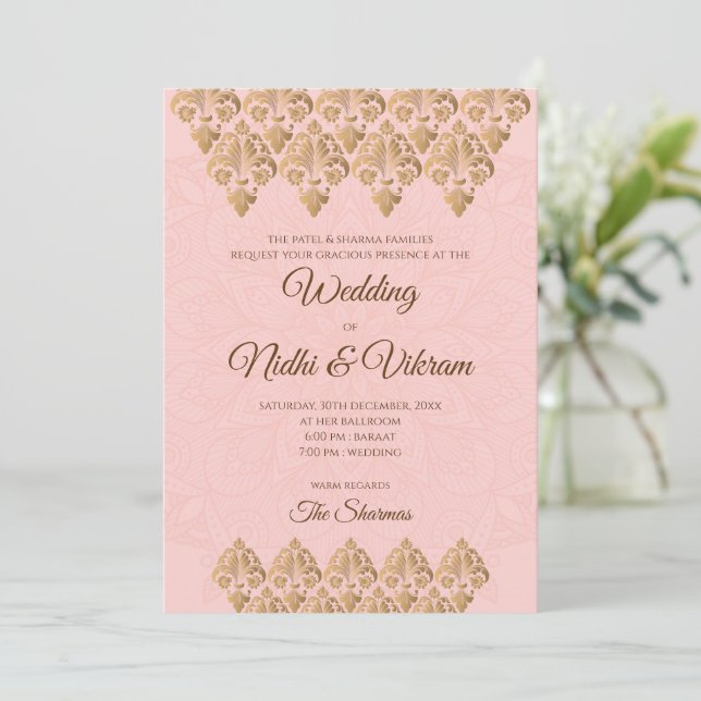 Cartes de mariage indien et invitations de mariage (Debout devant)