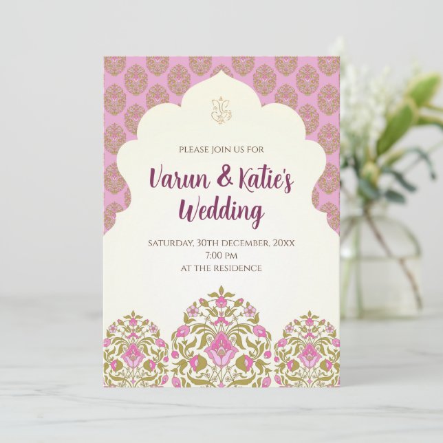 Cartes de mariage indiennes numériques et invitati (Debout devant)