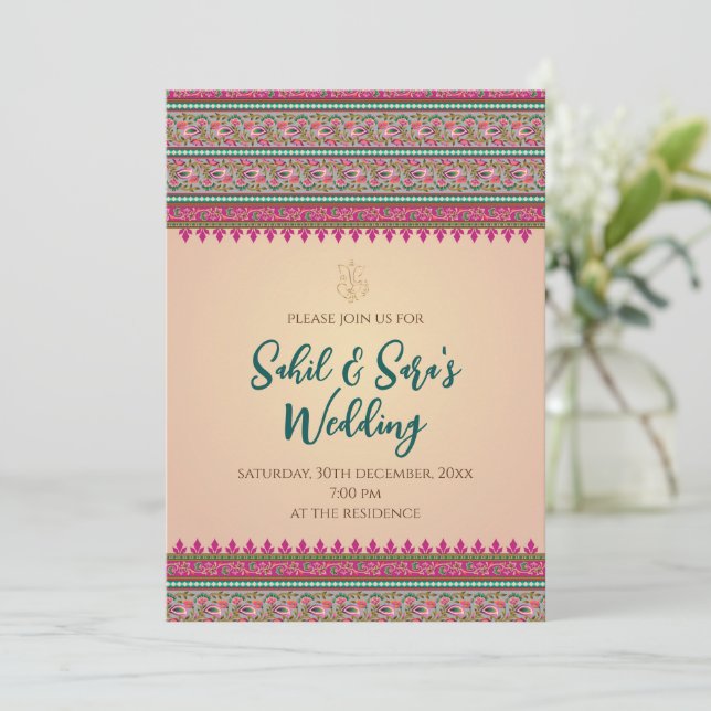 Cartes de mariage indiennes numériques et invitati (Debout devant)