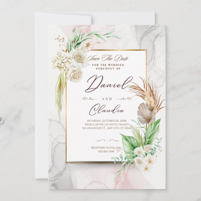 Cartes de Mariage Intemporelles : Styles Élégants  (Devant)