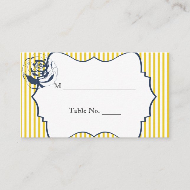 Cartes de Mariage modernes en Bleu Jaune (Devant)
