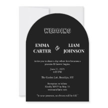 Cartes de mariage noir et blanc intemporelles