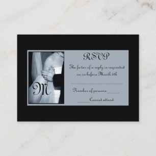 Cartes de mariage noir et blanc RSVP