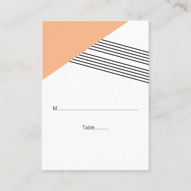 Cartes de Mariage Orange Géométrique (Devant)