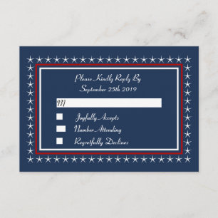 Cartes de mariage patriotique militaires RSVP
