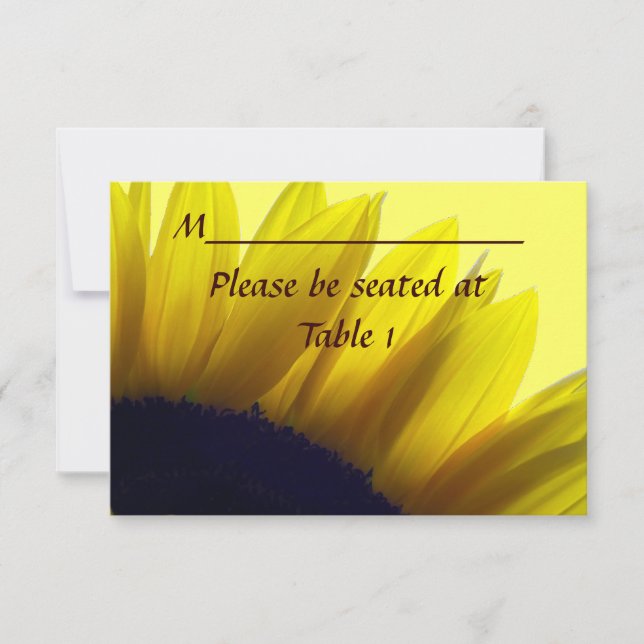 Cartes de mariage personnalisées avec tournesol (Devant)