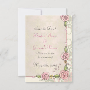Cartes de mariage 'Pink Spring Roses' pour annonce