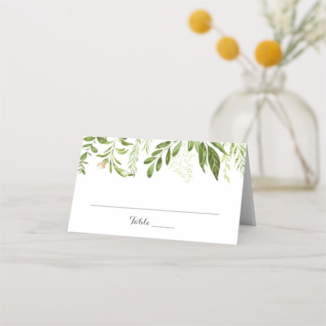 Cartes de Mariage pliées, Vert (Devant)