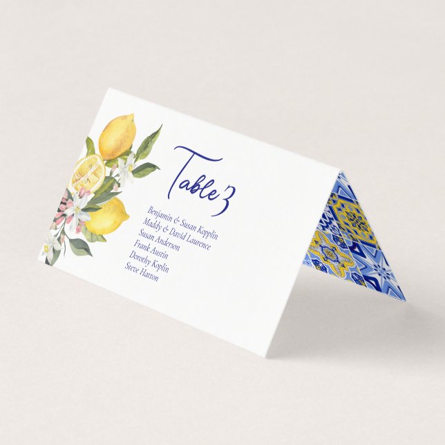 Cartes de Mariage pour citrons méditerranéens (Front)