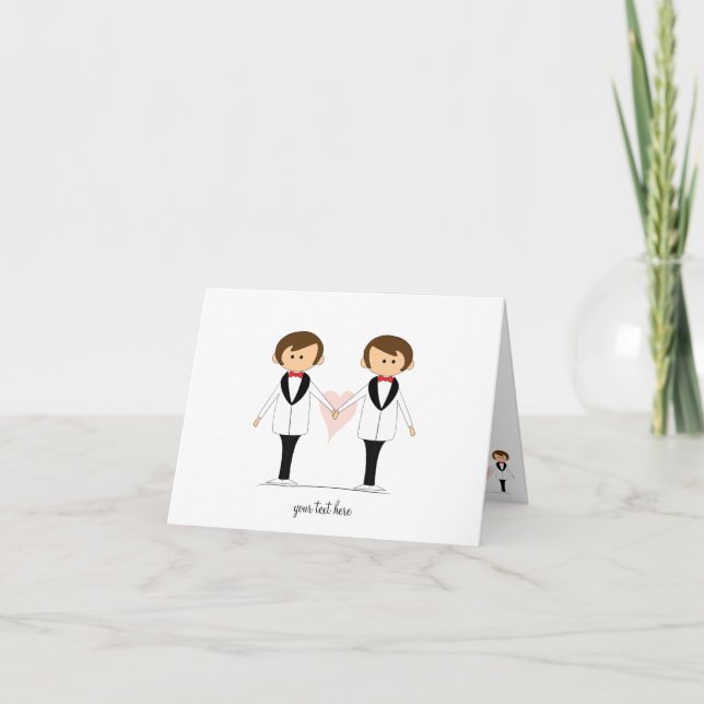 Cartes de mariage pour deux mariés (Devant)