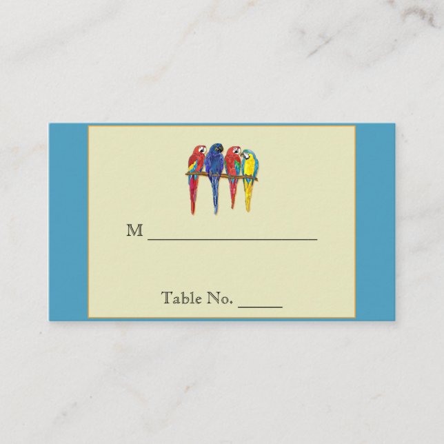Cartes de Mariage pour perroquets tropicaux (Devant)