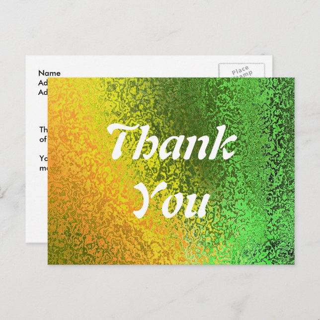 Cartes de mariage Remerciements Vert Jaune Automne (Devant / Derrière)