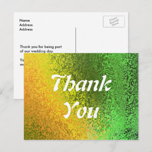 Cartes de mariage Remerciements Vert Jaune Automne