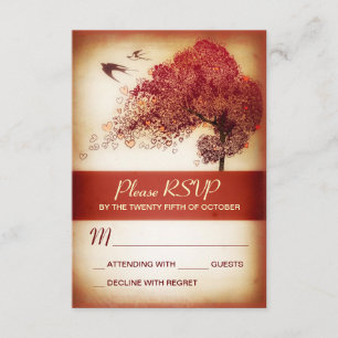 Cartes de mariage RSVP avec coeur d'amour romantiq