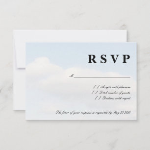 Cartes de mariage RSVP bleu ciel blanc