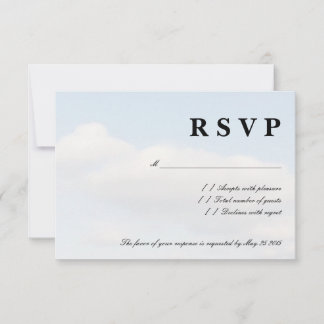 Cartes de mariage RSVP bleu ciel blanc