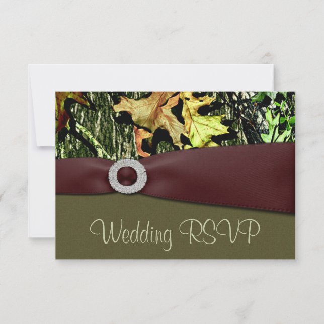 Cartes de mariage RSVP camouflage de chasse (Devant)