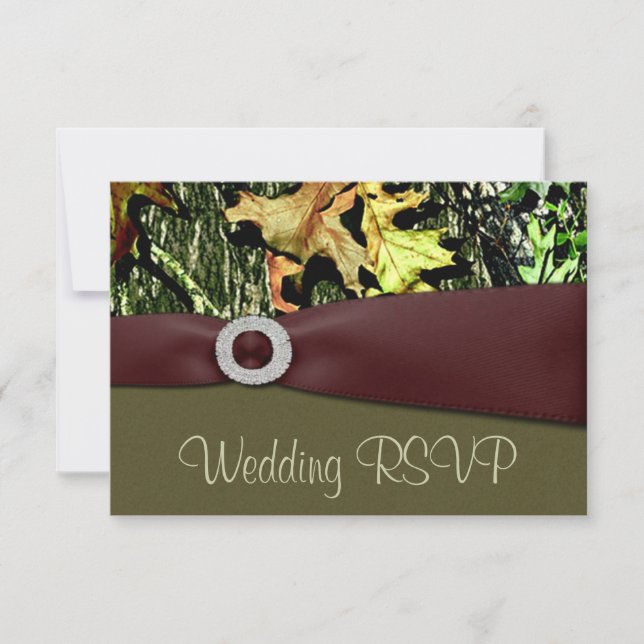 Cartes de mariage RSVP Camouflage de chasse (Devant)