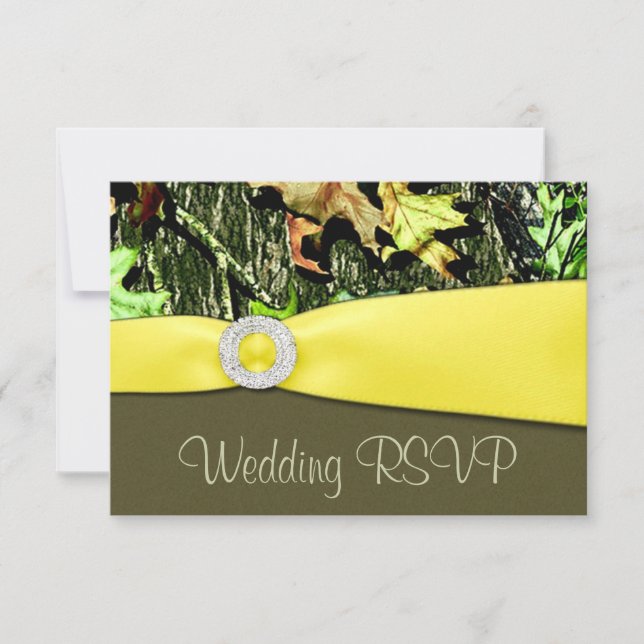 Cartes de mariage RSVP Camouflage de chasse (Devant)