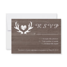 Cartes de mariage RSVP chic de cerf de bois