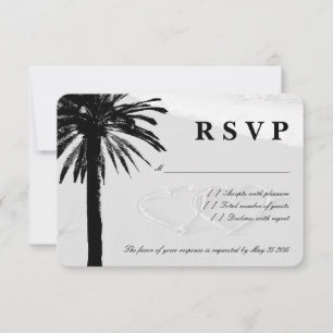 Cartes de mariage RSVP Coeurs dans le sable Thèm