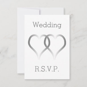 Cartes de mariage RSVP Coeurs d'argent