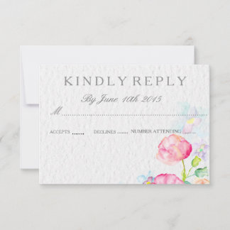 cartes de mariage RSVP fleurs colorées aquarelle