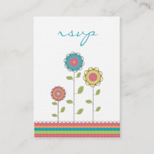 Cartes de mariage RSVP - Fleurs Vectorielles Moder