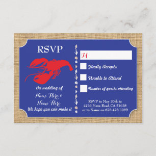Cartes de mariage RSVP Invitations de homard de po
