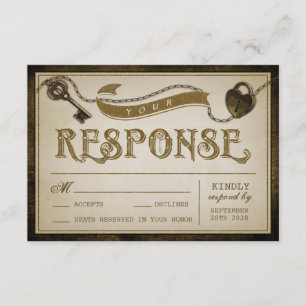 Cartes de mariage RSVP pour clé de serrure cardiaq
